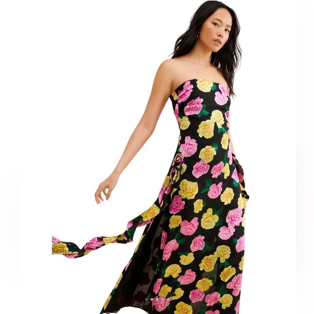 FOR LOVE & LEMONS Madison Maxi Summer Dress in Black in Sz XL